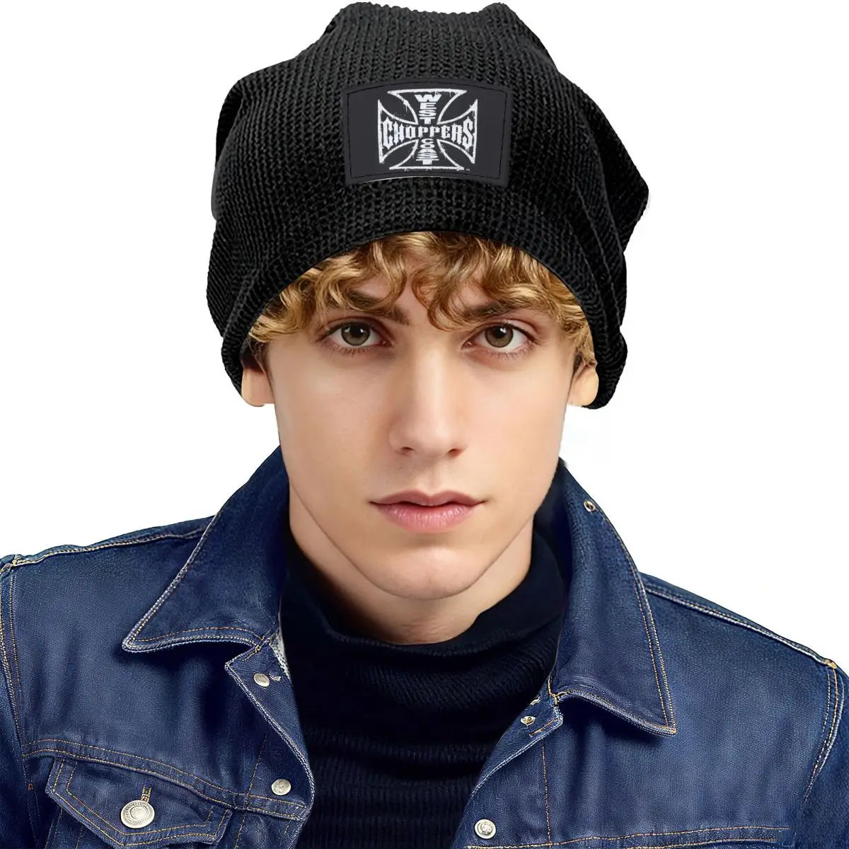 West Coast Iron Cross Choppers Warm Fleece-Lined Cap Fashion Bonnet Hat Autumn Winter Outdoor Beanies Hats