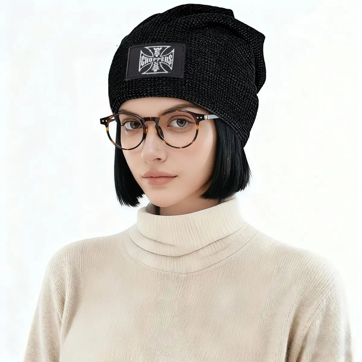 West Coast Iron Cross Choppers Warm Fleece-Lined Cap Fashion Bonnet Hat Autumn Winter Outdoor Beanies Hats